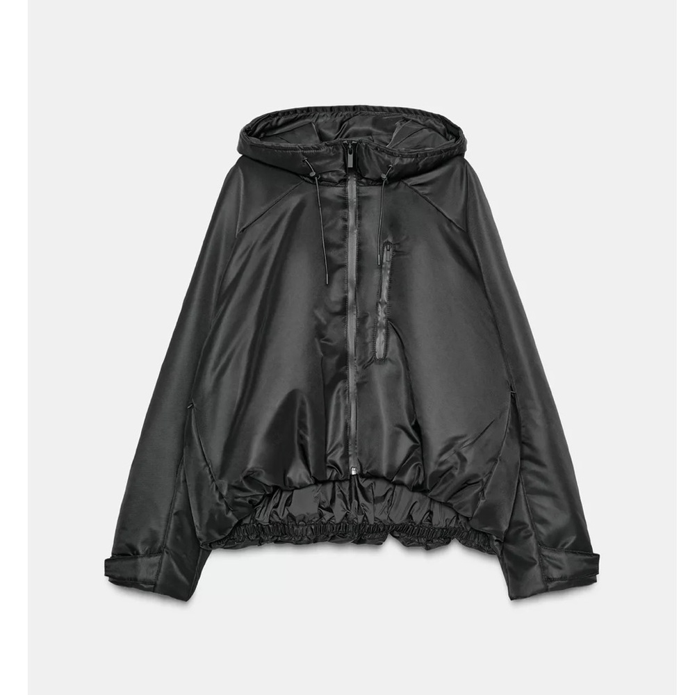 ZARA WATER REPELLENT WINDPROOF HOODED PUFFER JACKET - Picture 3 of 16